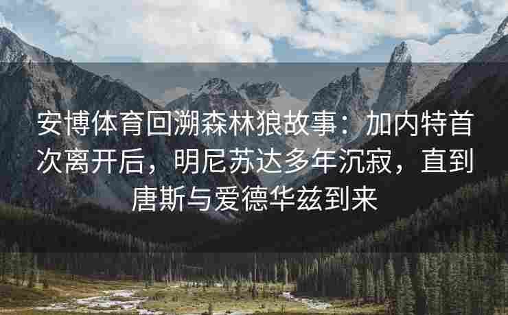 安博体育回溯森林狼故事：加内特首次离开后，明尼苏达多年沉寂，直到唐斯与爱德华兹到来